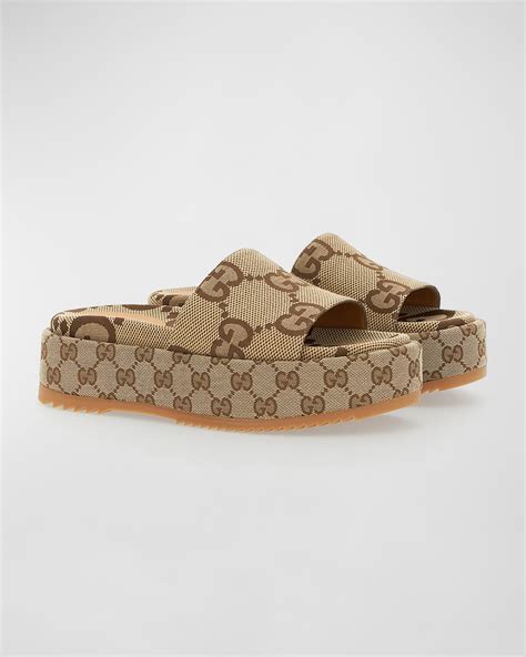 gucci angellina logo slide|Gucci angelina canvas slide sandals.